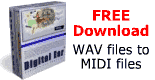 Convert WAV to MIDI files. Free Download.